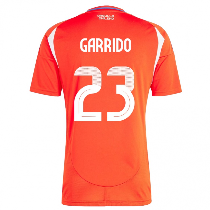 Niño Fútbol Camiseta Chile Pedro Garrido #23 Rojo 1ª Equipación 24-26