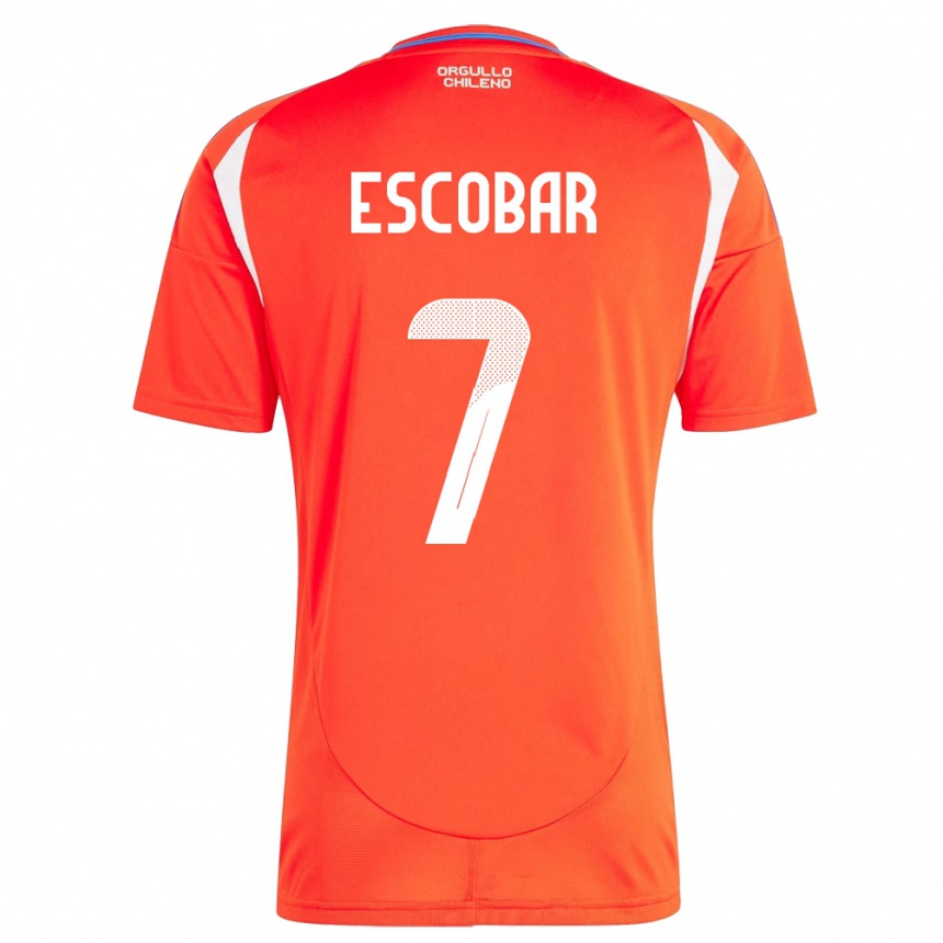 Niño Fútbol Camiseta Chile Bastián Escobar #7 Rojo 1ª Equipación 24-26