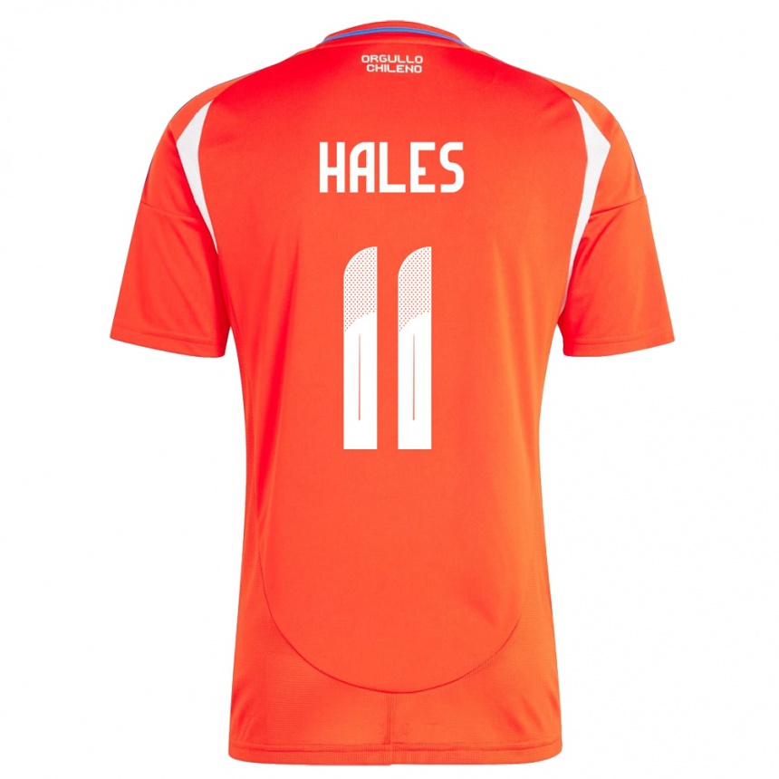 Niño Fútbol Camiseta Chile Alejandro Hales #11 Rojo 1ª Equipación 24-26