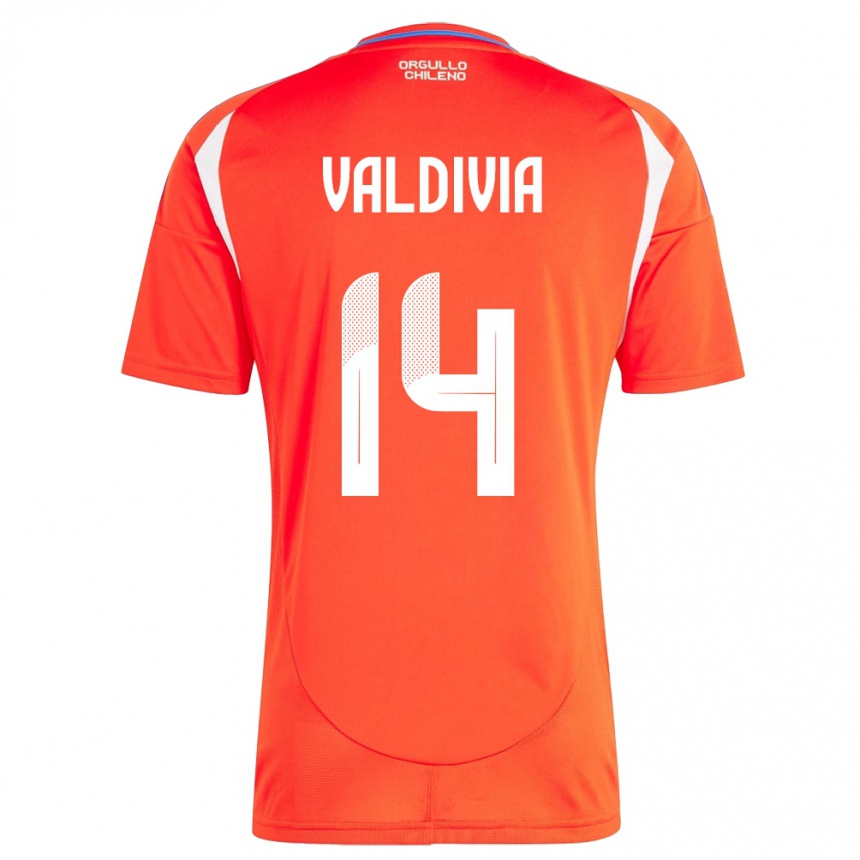 Niño Fútbol Camiseta Chile Felipe Valdivia #14 Rojo 1ª Equipación 24-26