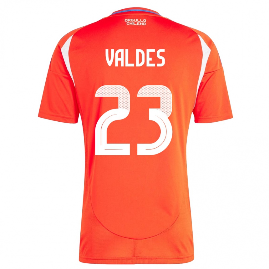 Niño Fútbol Camiseta Chile Francisco Valdés #23 Rojo 1ª Equipación 24-26