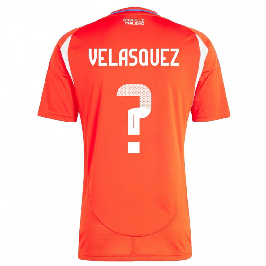 Niño Fútbol Camiseta Chile Milovan Velásquez #0 Rojo 1ª Equipación 24-26