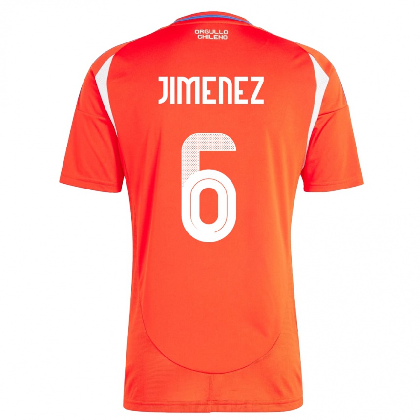 Niño Fútbol Camiseta Chile Yastin Jiménez #6 Rojo 1ª Equipación 24-26