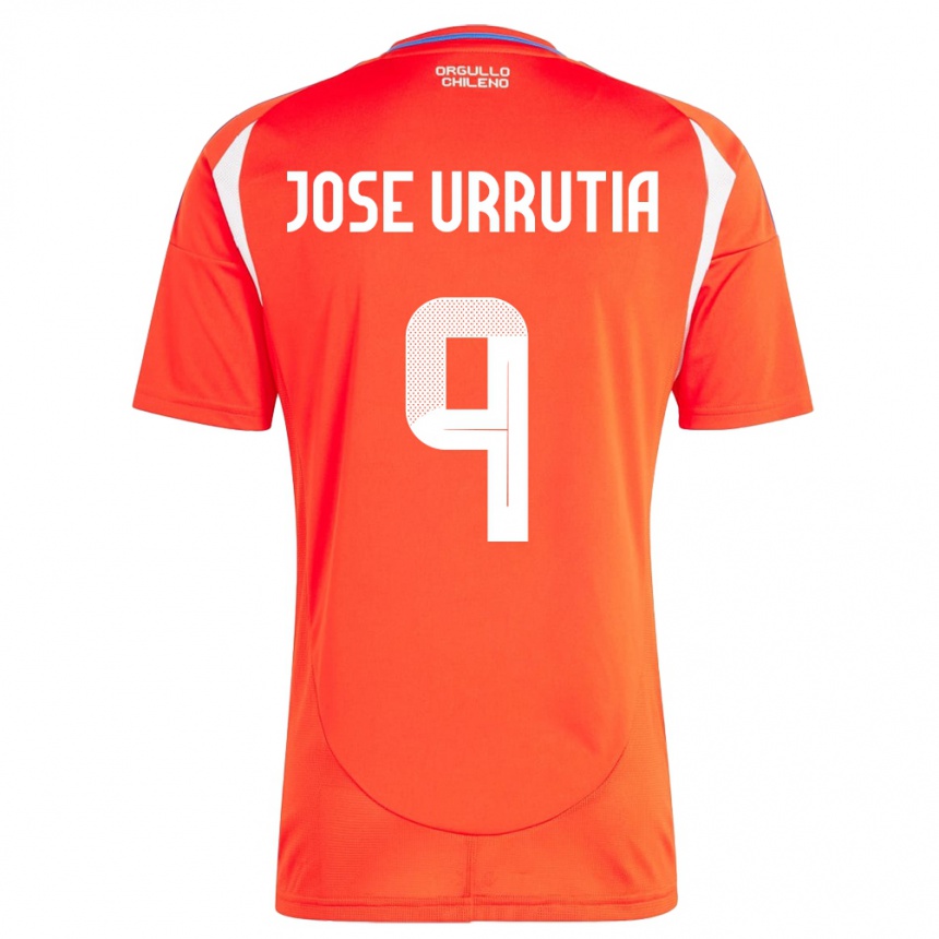 Niño Fútbol Camiseta Chile María José Urrutia #9 Rojo 1ª Equipación 24-26