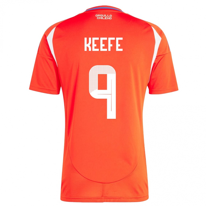 Niño Fútbol Camiseta Chile Sonya Keefe #9 Rojo 1ª Equipación 24-26