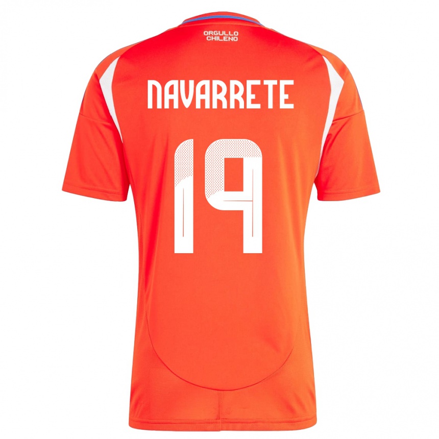 Niño Fútbol Camiseta Chile Valentina Navarrete #19 Rojo 1ª Equipación 24-26