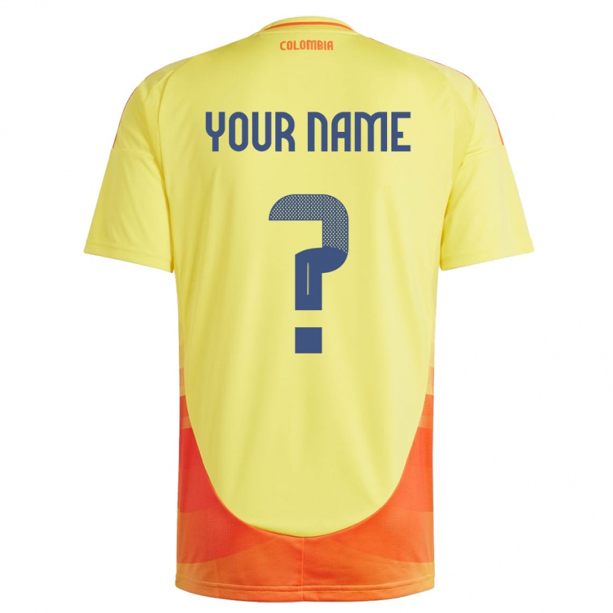 Niño Fútbol Camiseta Colombia Su Nombre #0 Amarillo 1ª Equipación 24-26