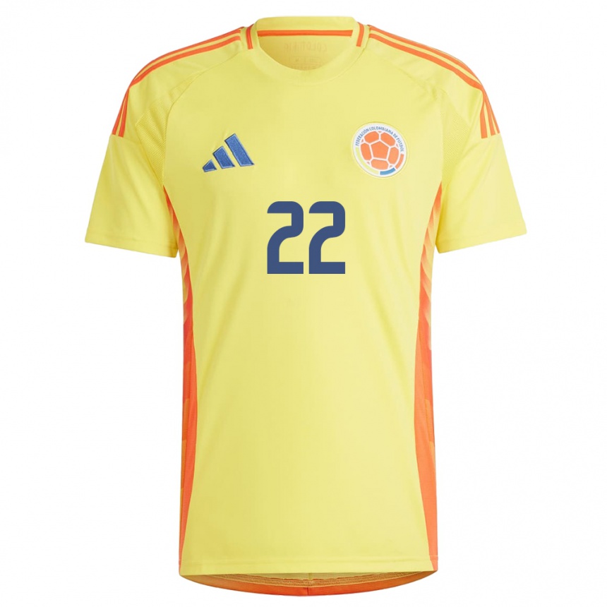 Niño Fútbol Camiseta Colombia Stefany Castaño #22 Amarillo 1ª Equipación 24-26