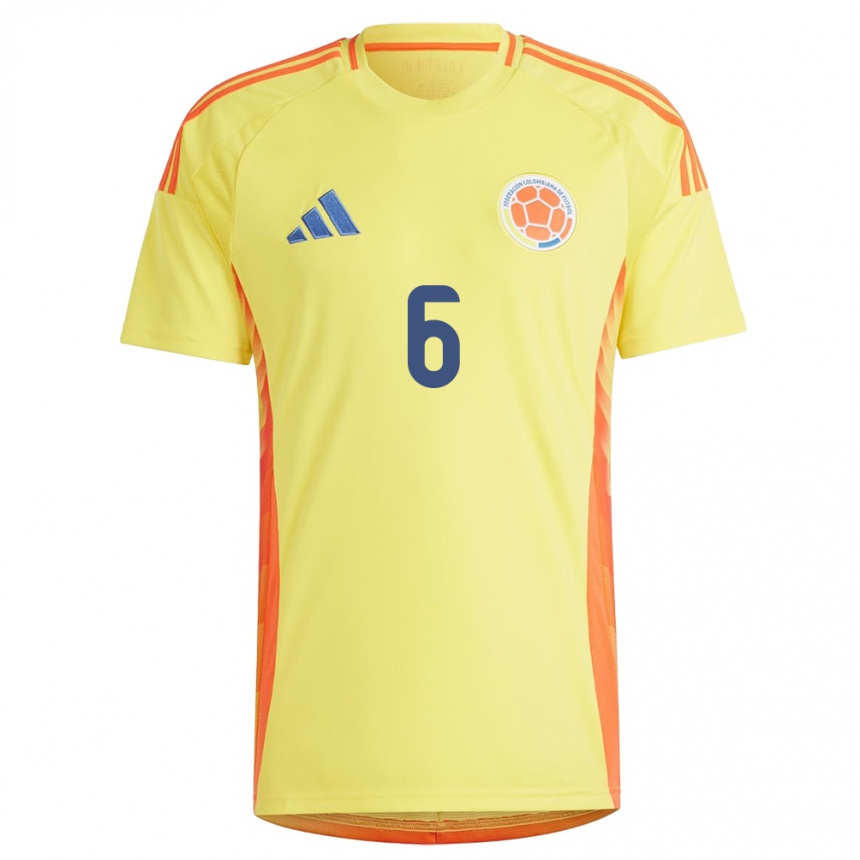 Niño Fútbol Camiseta Colombia Juan Mosquera #6 Amarillo 1ª Equipación 24-26