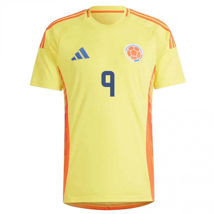 Niño Fútbol Camiseta Colombia Mayra Ramírez #9 Amarillo 1ª Equipación 24-26