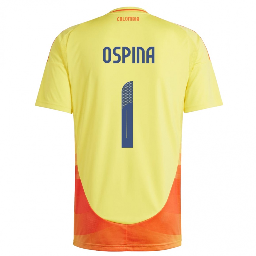 Niño Fútbol Camiseta Colombia David Ospina #1 Amarillo 1ª Equipación 24-26