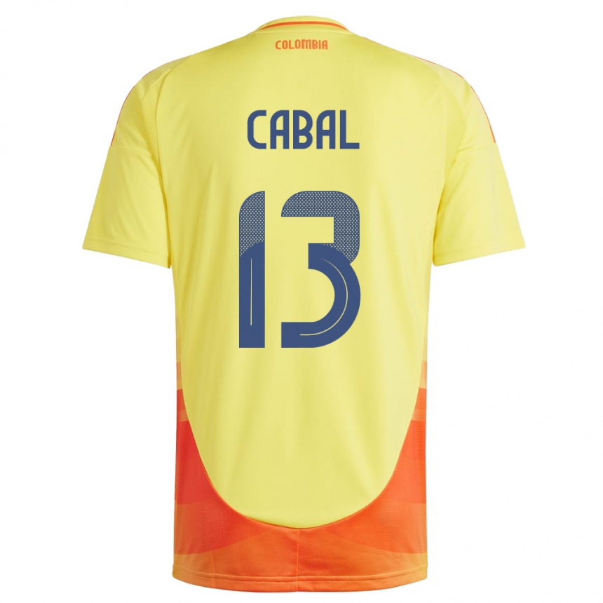 Niño Fútbol Camiseta Colombia Juan Cabal #13 Amarillo 1ª Equipación 24-26