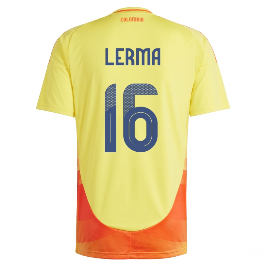 Niño Fútbol Camiseta Colombia Jefferson Lerma #16 Amarillo 1ª Equipación 24-26