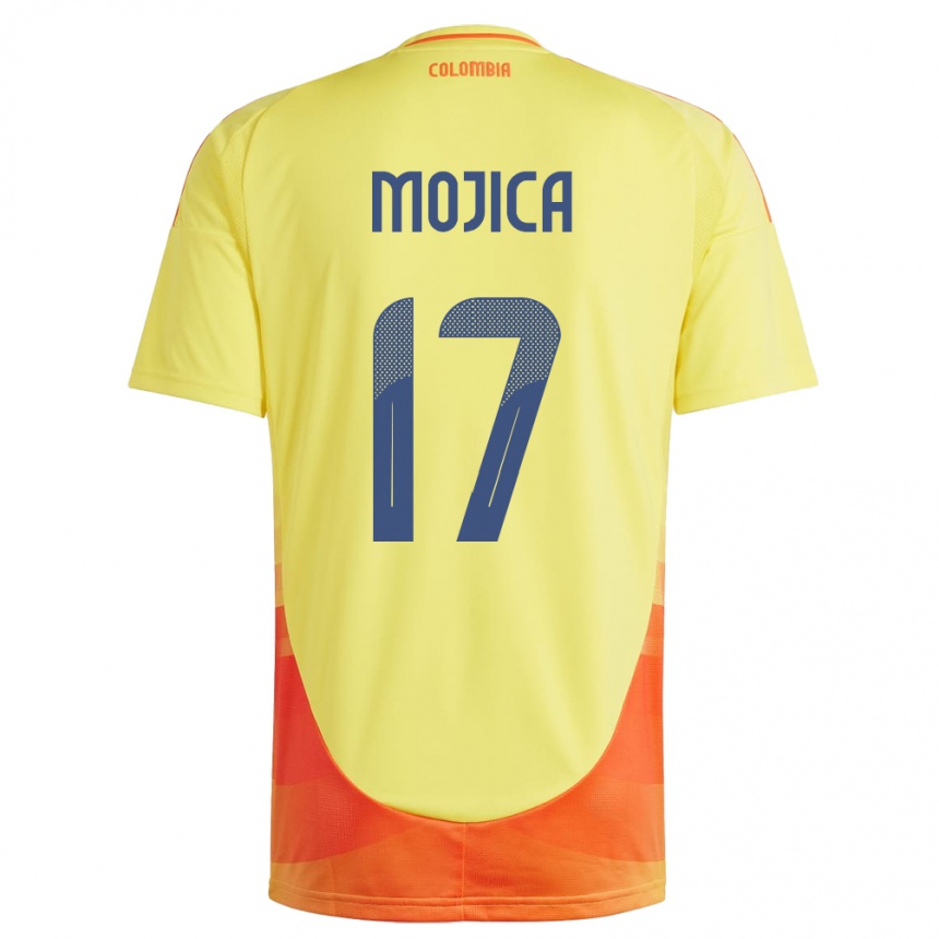 Niño Fútbol Camiseta Colombia Johan Mojica #17 Amarillo 1ª Equipación 24-26