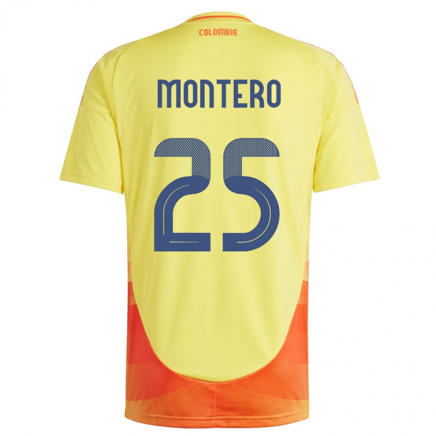 Niño Fútbol Camiseta Colombia Álvaro Montero #25 Amarillo 1ª Equipación 24-26