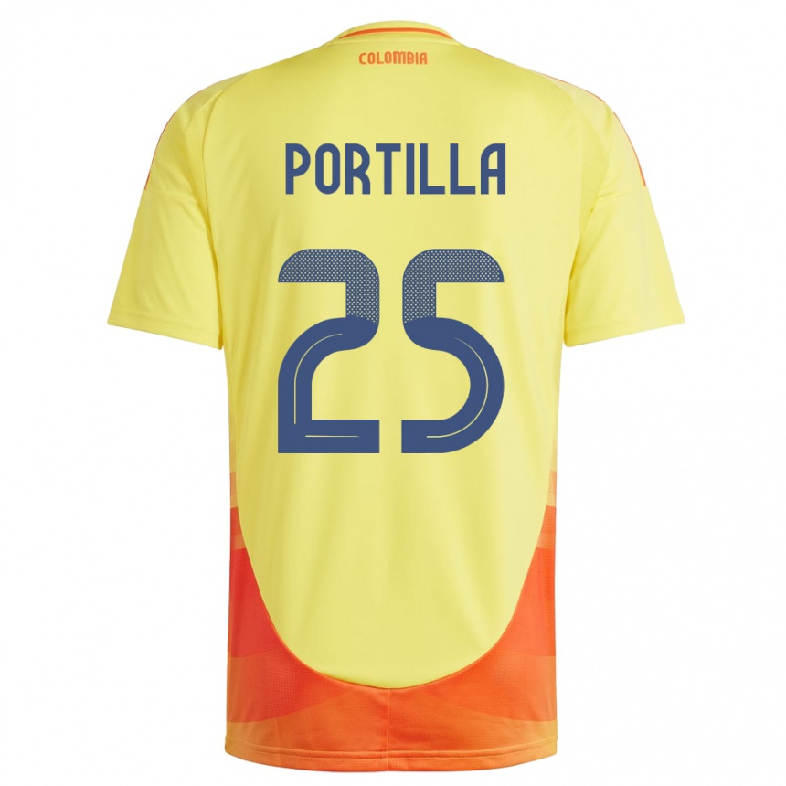 Niño Fútbol Camiseta Colombia Juan Portilla #25 Amarillo 1ª Equipación 24-26