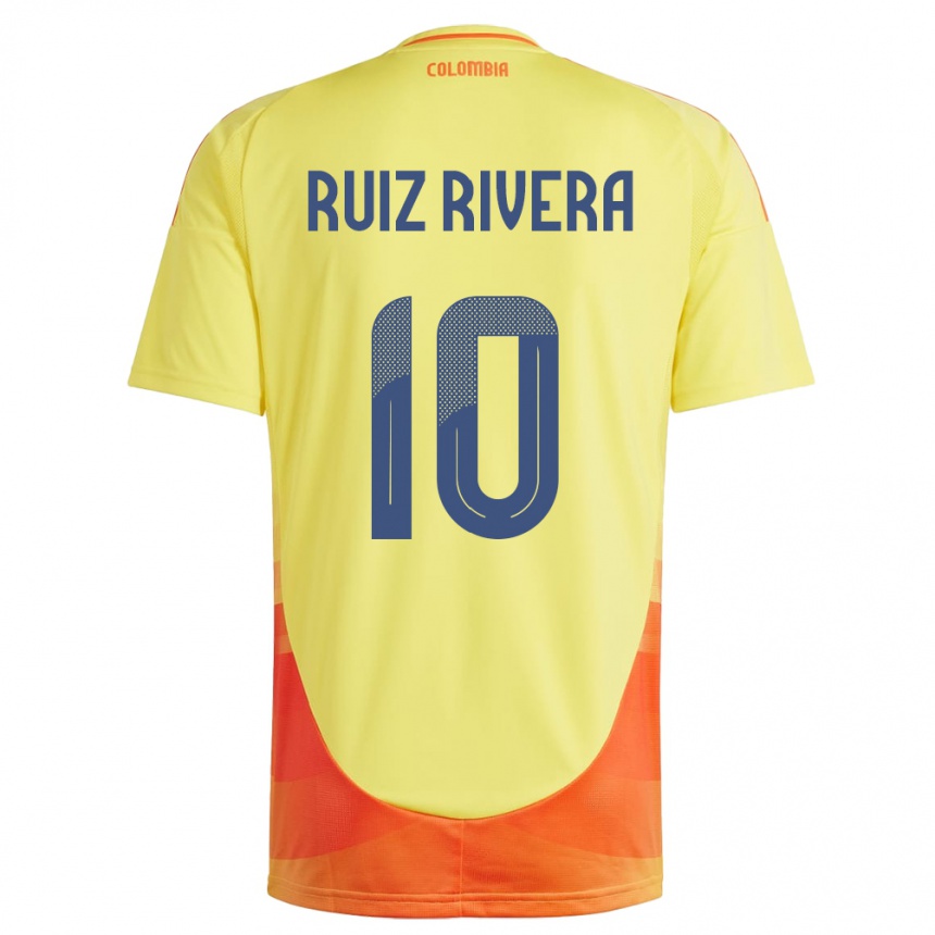 Niño Fútbol Camiseta Colombia Daniel Ruiz Rivera #10 Amarillo 1ª Equipación 24-26