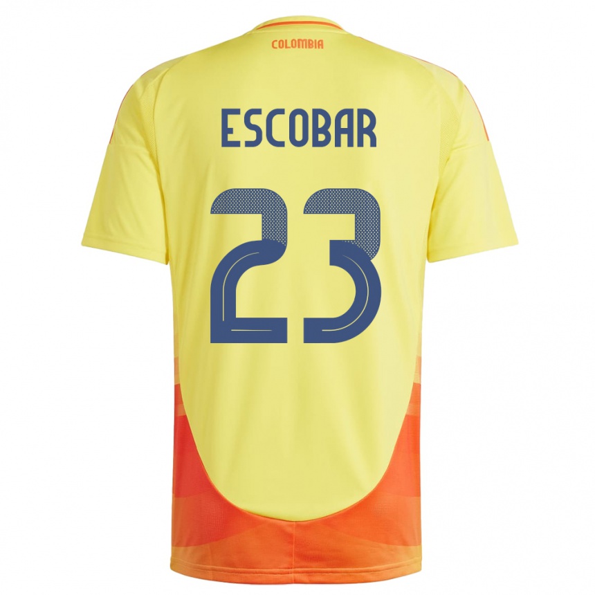 Niño Fútbol Camiseta Colombia Josen Escobar #23 Amarillo 1ª Equipación 24-26