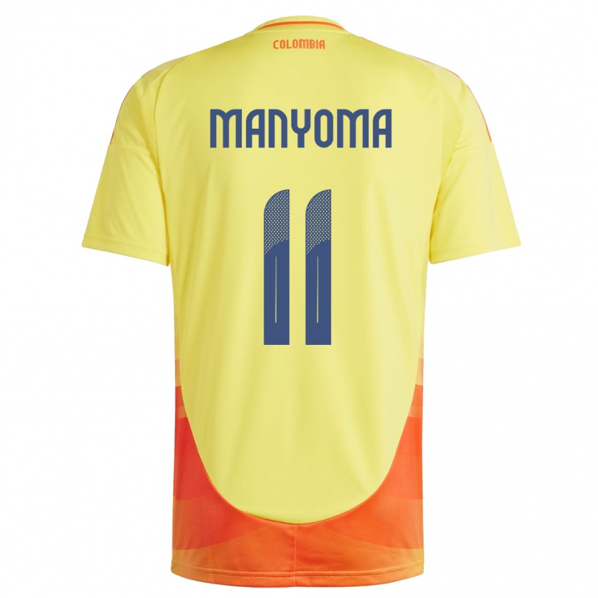 Niño Fútbol Camiseta Colombia Alexis Manyoma #11 Amarillo 1ª Equipación 24-26