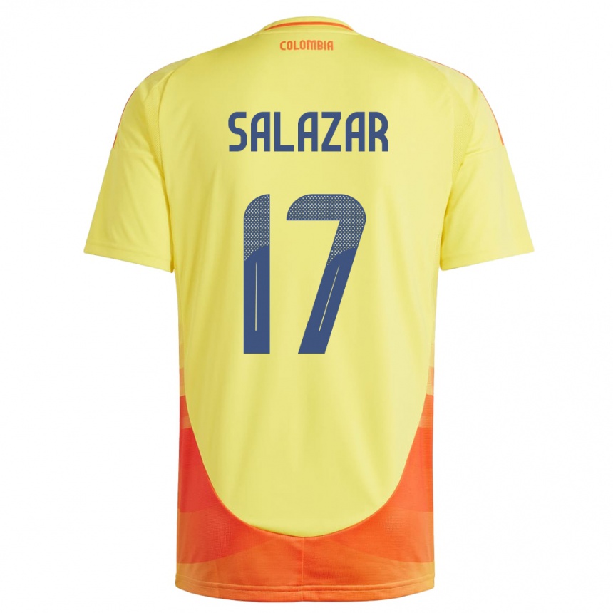 Niño Fútbol Camiseta Colombia Andrés Salazar #17 Amarillo 1ª Equipación 24-26