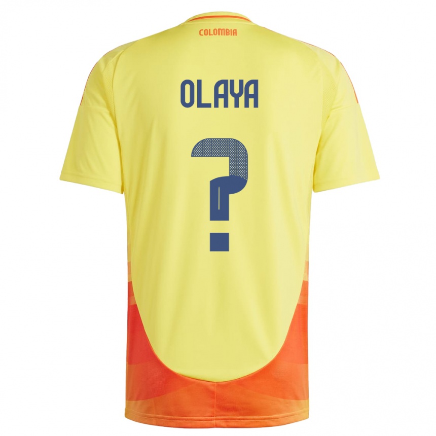 Niño Fútbol Camiseta Colombia Elber Olaya #0 Amarillo 1ª Equipación 24-26