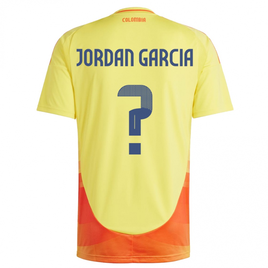 Niño Fútbol Camiseta Colombia Jordan García #0 Amarillo 1ª Equipación 24-26