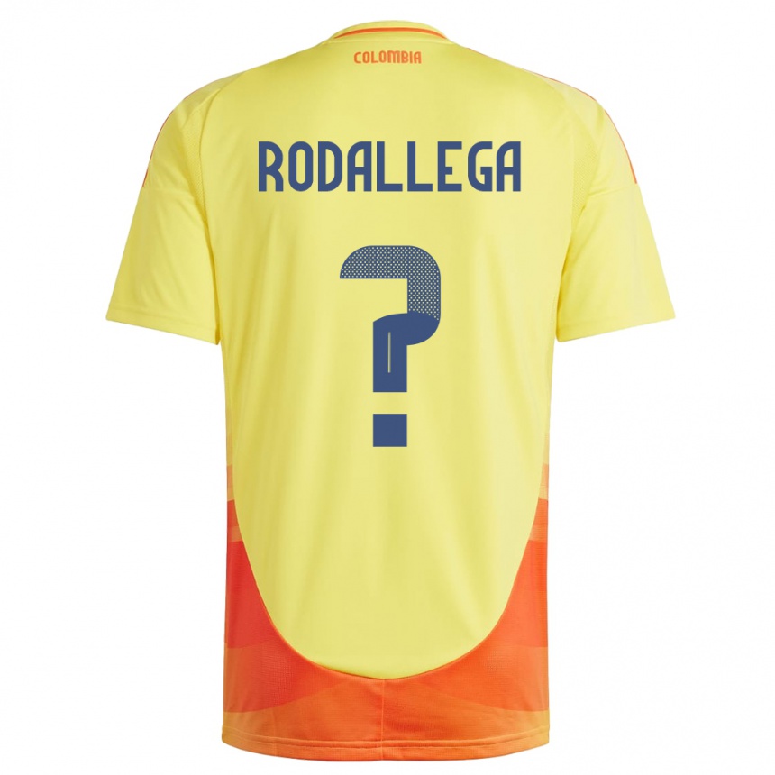 Niño Fútbol Camiseta Colombia Johan Rodallega #0 Amarillo 1ª Equipación 24-26