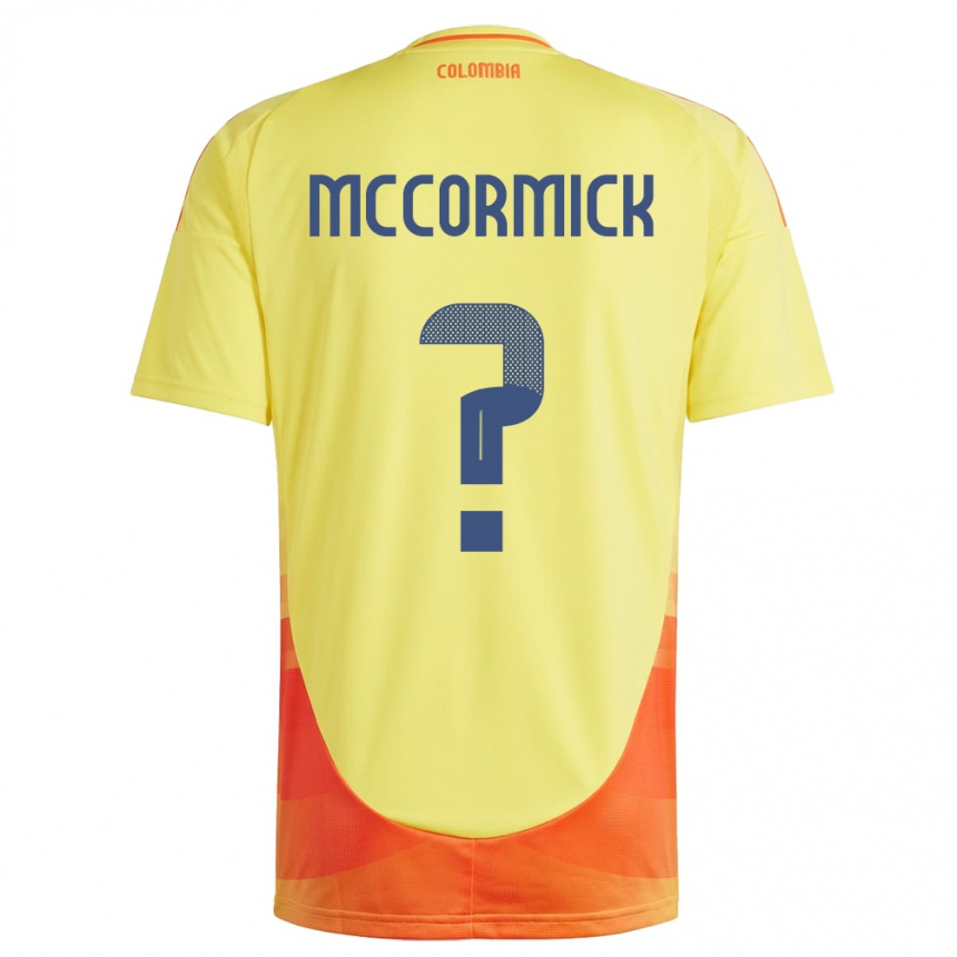 Niño Fútbol Camiseta Colombia Hollman Mccormick #0 Amarillo 1ª Equipación 24-26