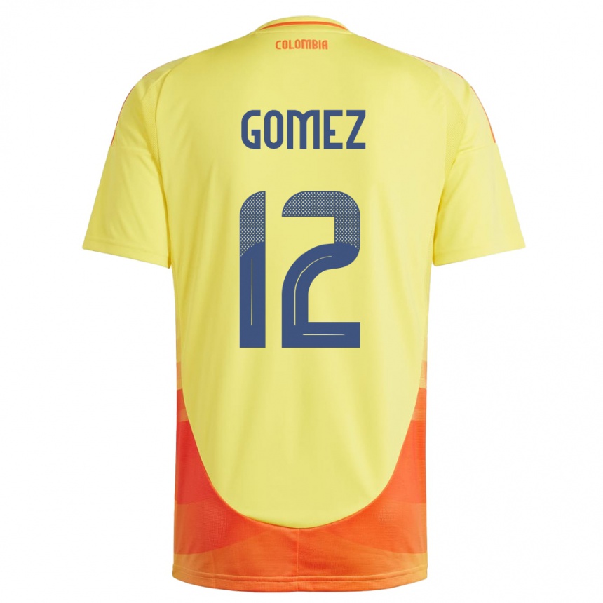 Niño Fútbol Camiseta Colombia Juan Gómez #12 Amarillo 1ª Equipación 24-26