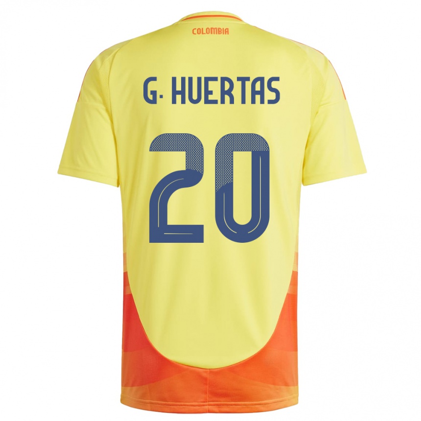 Niño Fútbol Camiseta Colombia Gabriela Huertas #20 Amarillo 1ª Equipación 24-26