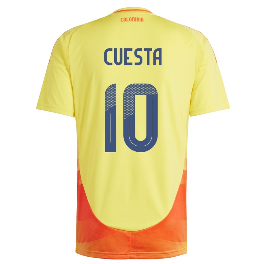 Niño Fútbol Camiseta Colombia Yisela Cuesta #10 Amarillo 1ª Equipación 24-26