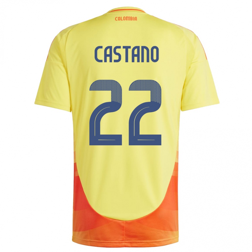 Niño Fútbol Camiseta Colombia Stefany Castaño #22 Amarillo 1ª Equipación 24-26