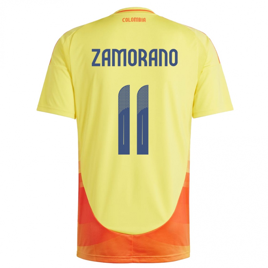 Niño Fútbol Camiseta Colombia Mariana Zamorano #11 Amarillo 1ª Equipación 24-26