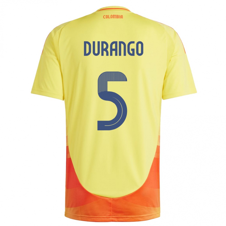 Niño Fútbol Camiseta Colombia Lorena Durango #5 Amarillo 1ª Equipación 24-26