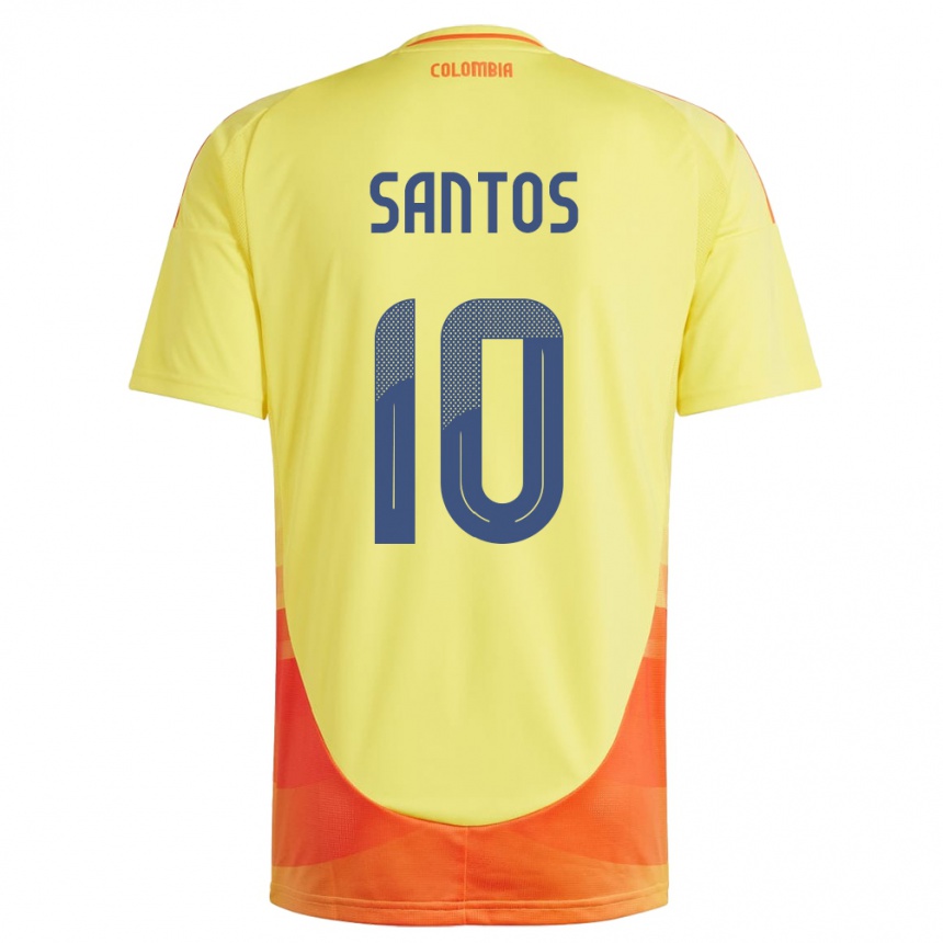 Niño Fútbol Camiseta Colombia Leicy Santos #10 Amarillo 1ª Equipación 24-26