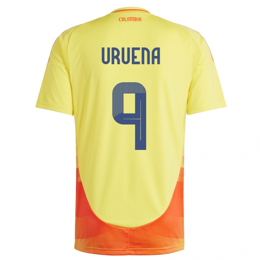 Niño Fútbol Camiseta Colombia Gabriela Urueña #9 Amarillo 1ª Equipación 24-26