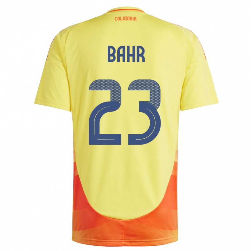 Niño Fútbol Camiseta Colombia Elexa Bahr #23 Amarillo 1ª Equipación 24-26