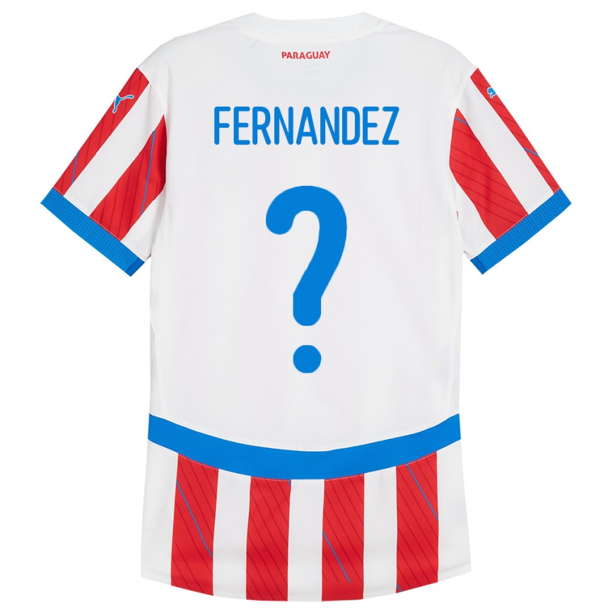 Niño Fútbol Camiseta Paraguay Diego Fernández #0 Blanco Rojo 1ª Equipación 24-26