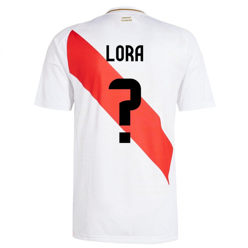 Niño Fútbol Camiseta Perú Fabrizio Lora #0 Blanco 1ª Equipación 24-26