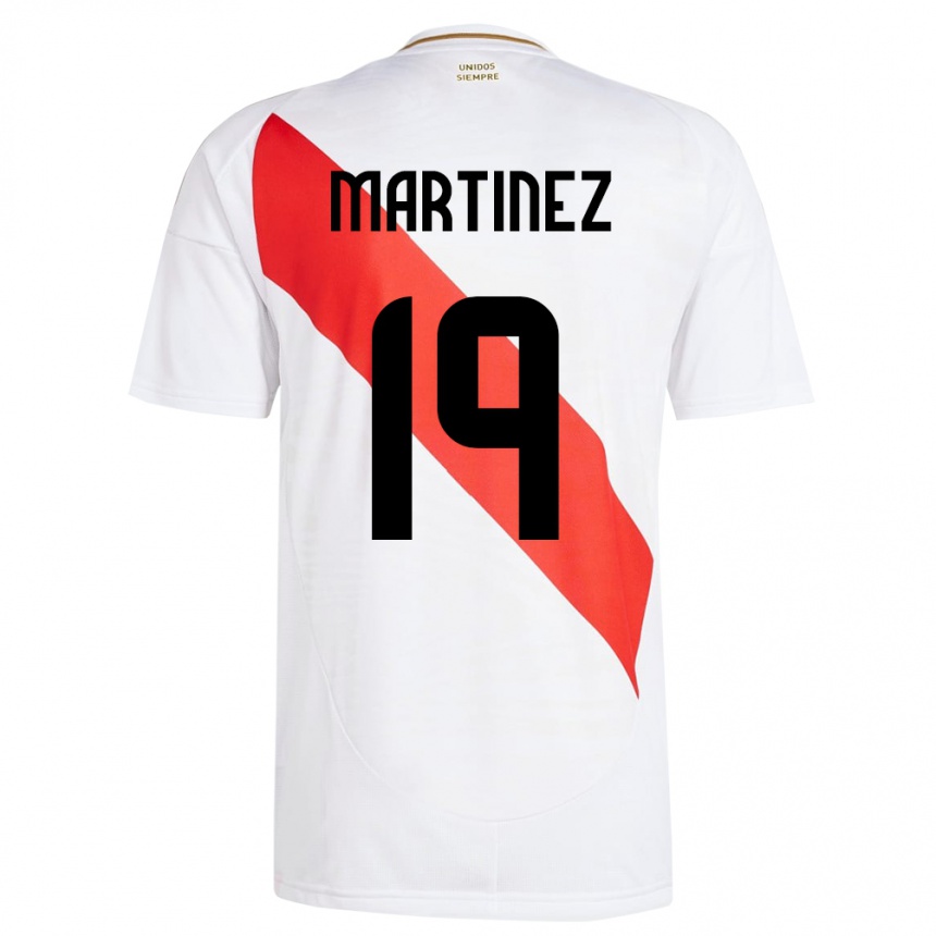 Niño Fútbol Camiseta Perú Nahomi Martínez #19 Blanco 1ª Equipación 24-26