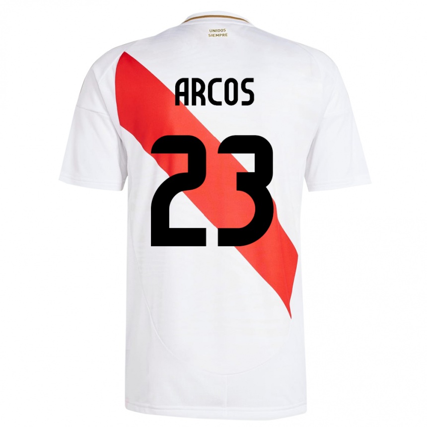 Niño Fútbol Camiseta Perú Lucía Arcos #23 Blanco 1ª Equipación 24-26