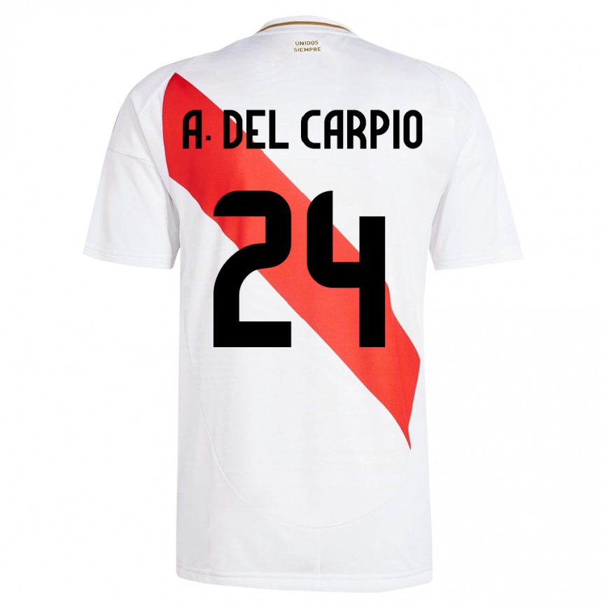 Niño Fútbol Camiseta Perú Annie Del Carpio #24 Blanco 1ª Equipación 24-26