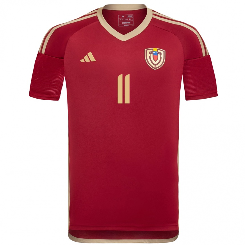 Niño Fútbol Camiseta Venezuela Oriana Altuve #11 Borgoña 1ª Equipación 24-26