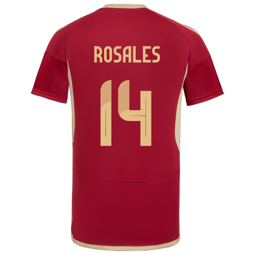 Niño Fútbol Camiseta Venezuela Roberto Rosales #14 Borgoña 1ª Equipación 24-26