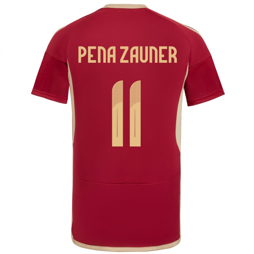 Niño Fútbol Camiseta Venezuela Enrique Peña Zauner #11 Borgoña 1ª Equipación 24-26