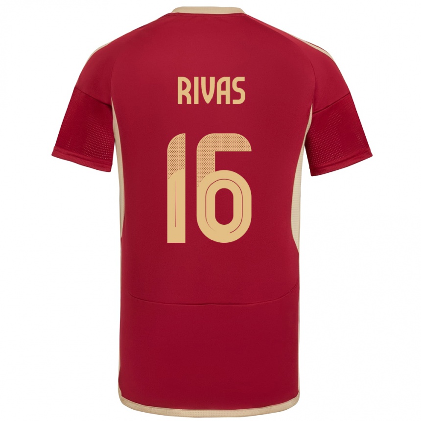 Niño Fútbol Camiseta Venezuela Renne Rivas #16 Borgoña 1ª Equipación 24-26