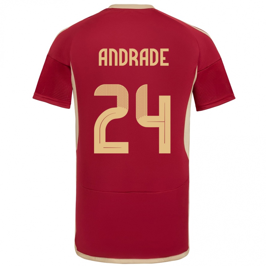 Niño Fútbol Camiseta Venezuela Kervin Andrade #24 Borgoña 1ª Equipación 24-26