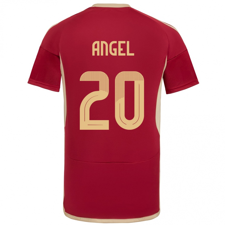 Niño Fútbol Camiseta Venezuela Wilker Ángel #20 Borgoña 1ª Equipación 24-26