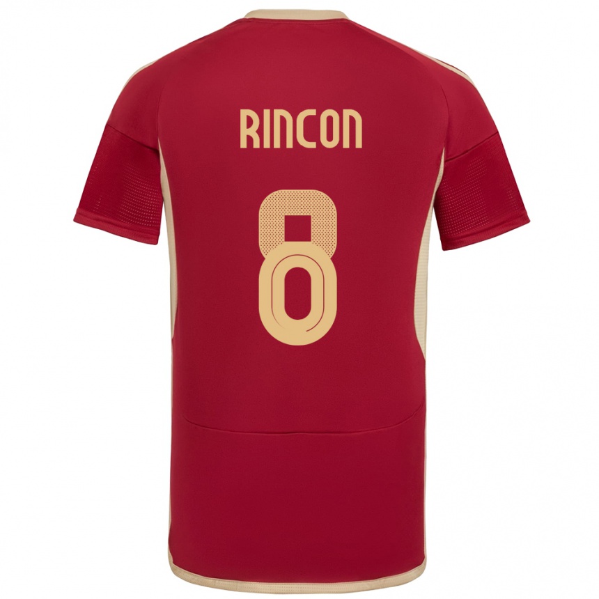 Niño Fútbol Camiseta Venezuela Tomás Rincón #8 Borgoña 1ª Equipación 24-26