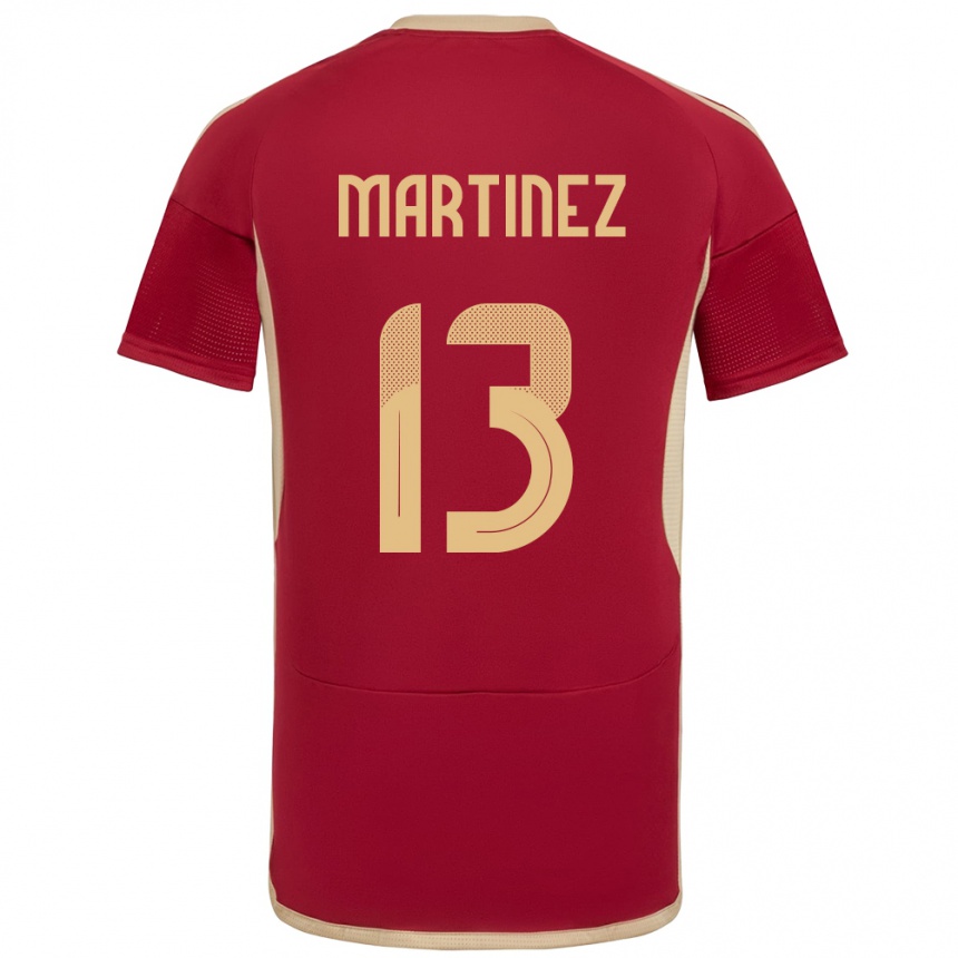 Niño Fútbol Camiseta Venezuela José Martínez #13 Borgoña 1ª Equipación 24-26